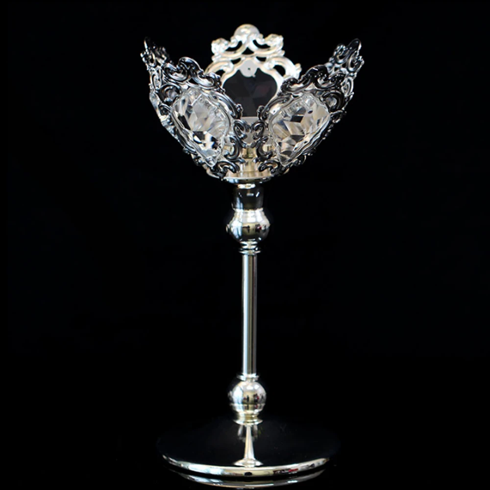 Креативный металлический подсвечник серебряный для украшения дома или свадьбы 1