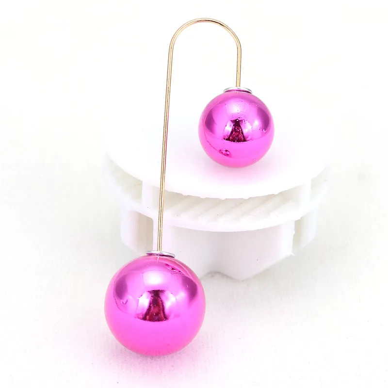 Matallic fuchsia Двухсторонние серьги уникальный дизайн жемчужные Двухсторонние серьги E1404 - Окраска металла: Matallic fuchsia