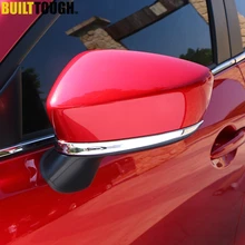 For Mazda 3 BM Axela 2014 2015 2016 Chrome Door Side Mirror Cover Trim Rear View Garnish Molding Overlay Strip Car Styling 2pcs
