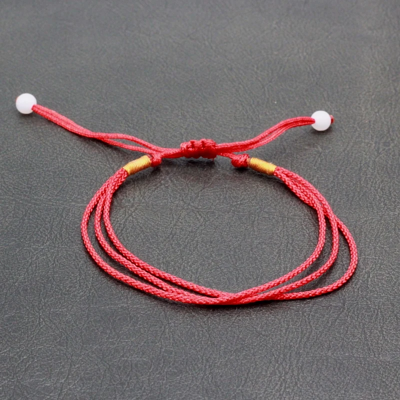 Трехслойный браслет ручной работы с красным шнуром|handmade bracelet|wish braceletbracelet handmade |