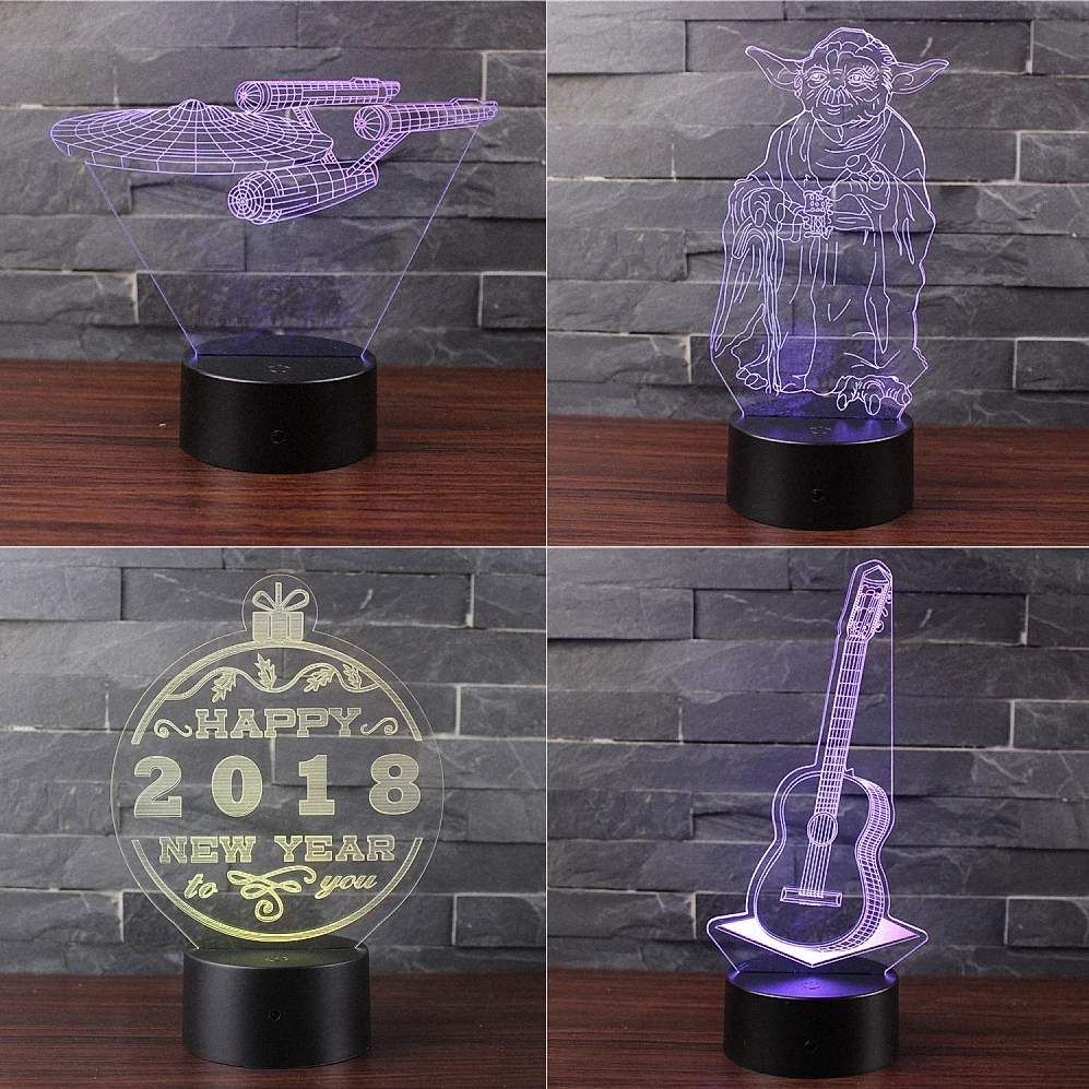 Творческий USB 5 В 3D светодиодный ночник настольная лампа ребенок подарок Star Trek