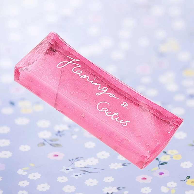 1 шт. прозрачные пеналы для девочек Милая ПВХ кактус ручка сумка школьные