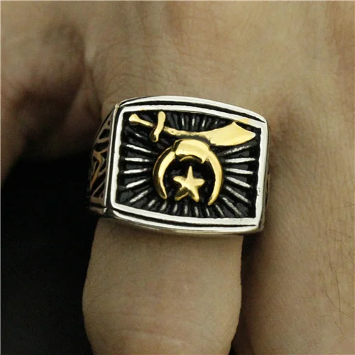 New Arrival Golden Star Punk Ring 316L Stainless Steel Cool Fashion Band Party Hot | Украшения и аксессуары