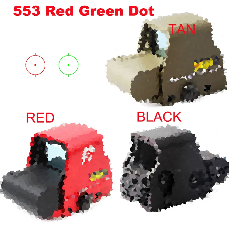 Holographic 553 Red Green Dot Reflex Sight Scope for Hunting Airsoft 20mm Mount Red/Black/Tan Colors | Спорт и развлечения