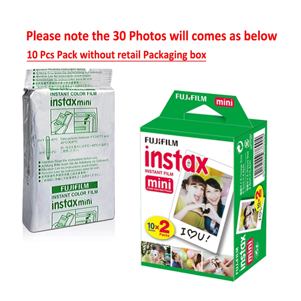 Fujifilm Instax Mini 8 белая пленка 30 шт. + Бесплатный подарок 2 ручки для рисования и