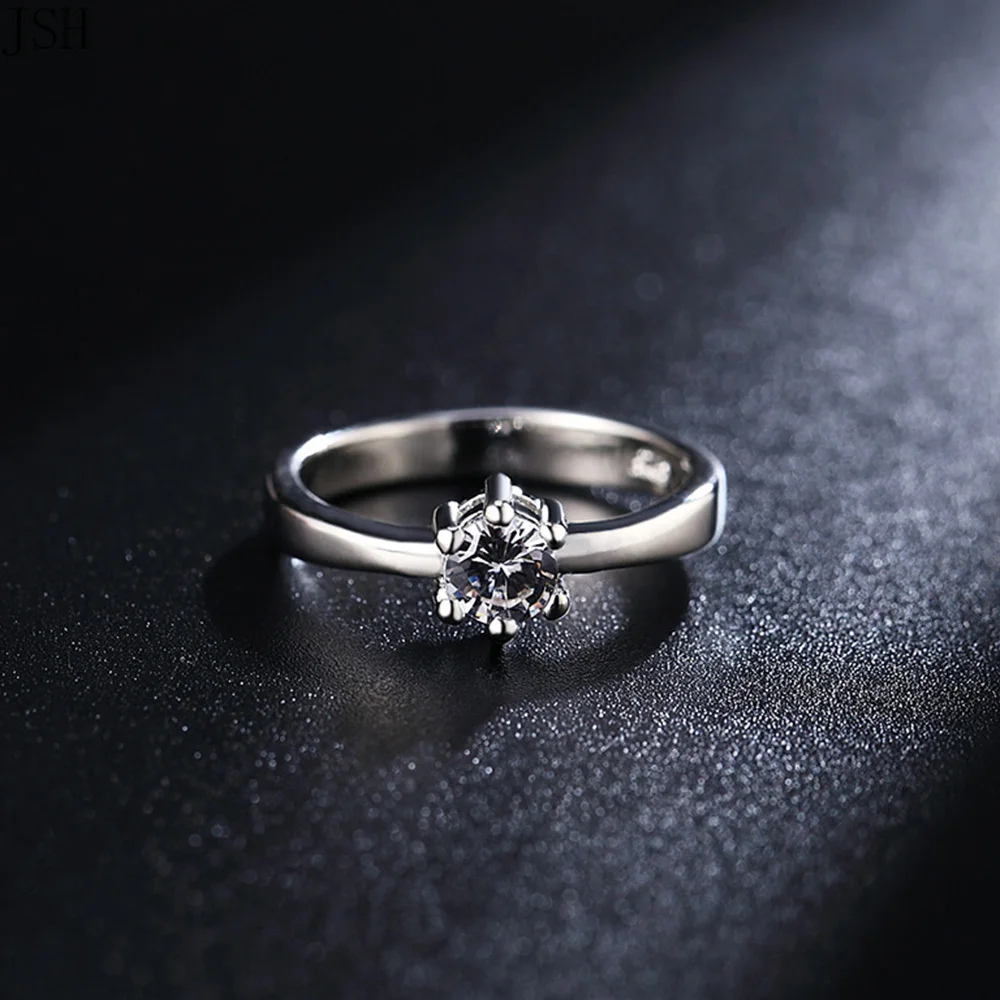 Оптовая продажа 2 цвета для женщин обручальное кольцо с камнем циркон золотой