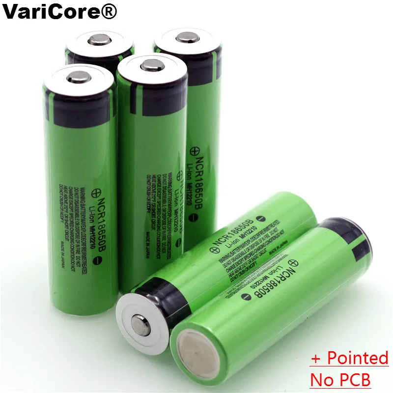 VariCore 18650 NCR18650B 3400mAh 3,7 V литий-ионная аккумуляторная батарея с заостренными(без PCB) батареями