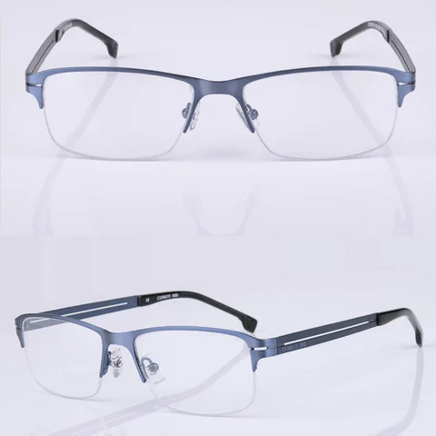 Очки QJ мужские с полуободковой оправой, модные деловые аксессуары для очков при близорукости, пресбиопии, из нержавеющей стали, CE6023