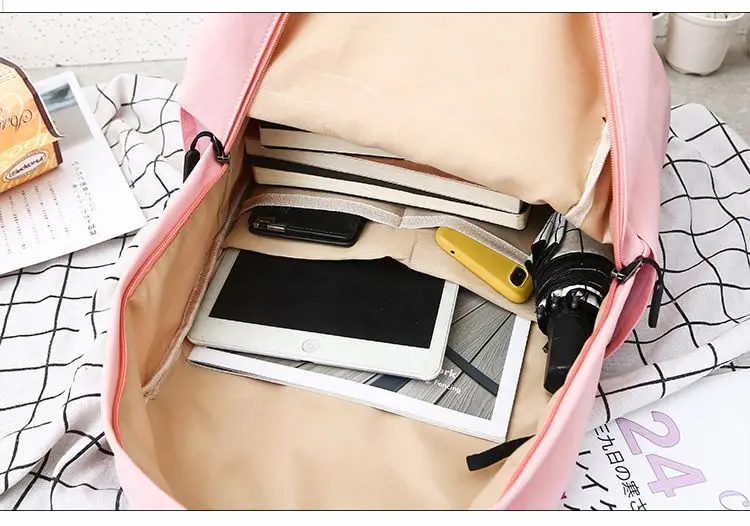 2019 Canvas Women Backpack Solid Student School Bag for Teenage Girls Travel Female Book Shoulder Mochila Feminina CJ863 | Багаж и сумки