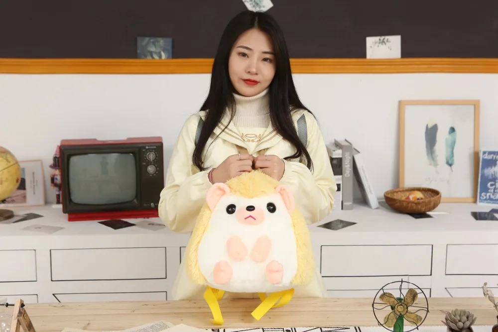 Kawaii плюшевый рюкзак игрушки чучело кукла милая сумка в форме Ежика школьный Рождественский подарок для детей