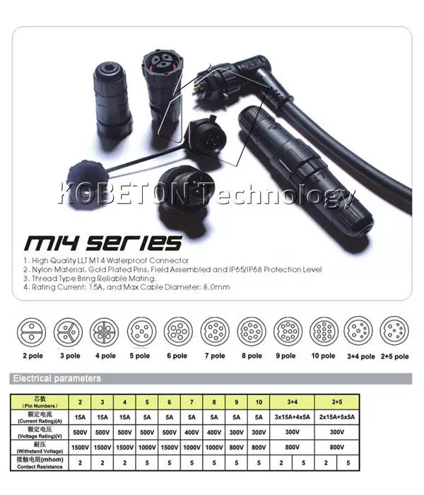 M14- 9 P IP68 полюсов M14 промышленная панель электрический провод соединитель адаптер