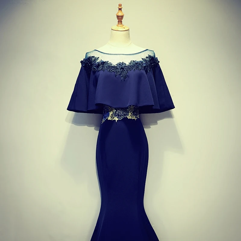 Женвечерние атласное вечернее платье на молнии до пола Королевский синий цвет