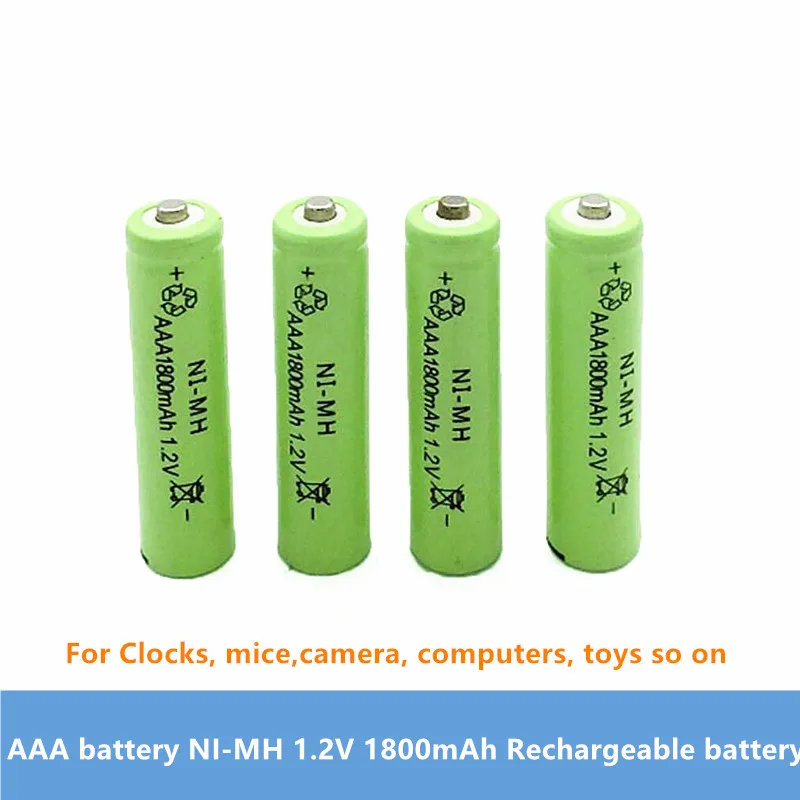 AAA батарея 1800mAh аккумуляторная Ni-MH 1 2 V для часов мышей камер компьютеров игрушек