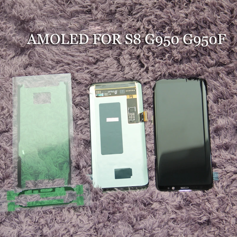 AMOLED lcd для SAMSUNG S8 G950F G950U lcd дисплей кодирующий преобразователь сенсорного экрана в сборе черный цвет