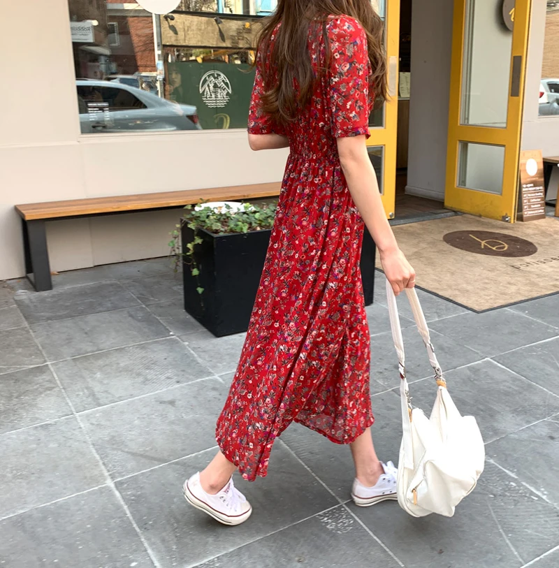 BGTEEVER Boho шикарное летнее платье макси, женское повседневное пляжное длинное платье с эластичной талией, женское платье с принтом, Vestidos, robe femme