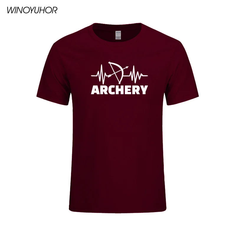 

Heartbeat Of Archery Fashion T-shirt Short sleeve Summer Casual O-Neck T Shirt For Men Brand Clothing Camisetas Masculina