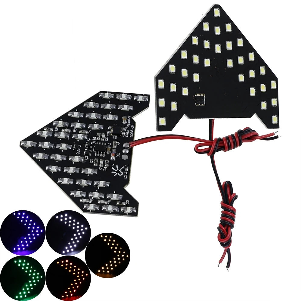 

GEETANS 10Pcs/lot 14SMD LED Arrow Panel For Car Rear View Mirror Indicator Turn Signal Light Car LED Rearview Mirror Light CF