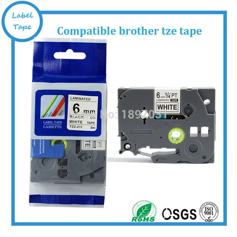 

5PK TZE TZ 211 6 мм TZ ламинированная лента совместим с Brother TZE 211 TZE211