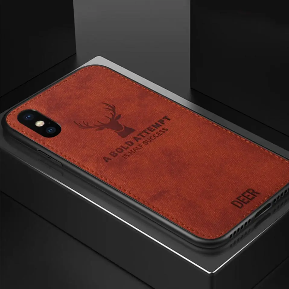 Phone Case For iPhone 7 8 6 TPU+PC Elk denim phone case 6S Plus X XS XR MAX Capa Funda Covers |