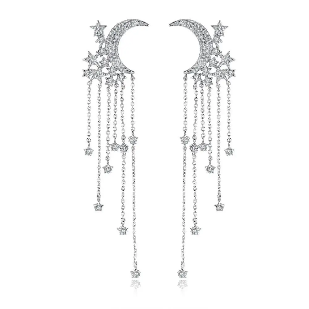 

New Arrival Statement Long Tassel Creative Stud Earring AAA Cubic Zircon Fashion Jewelry For Women Party Gift Wholesale