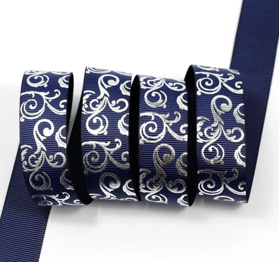 Бесплатная доставка новой Grosgrain ленты 22 мм серебряная фольга с бантом аксессуары