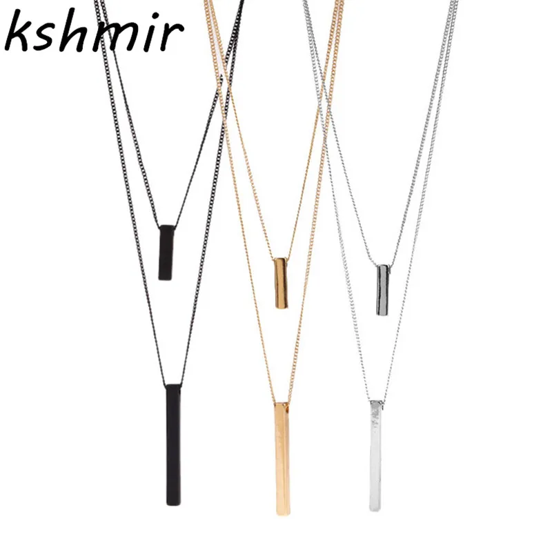 

Wholesale fashion accessories factory direct sales. Delicate. Joker three-dimensional rectangular double necklace