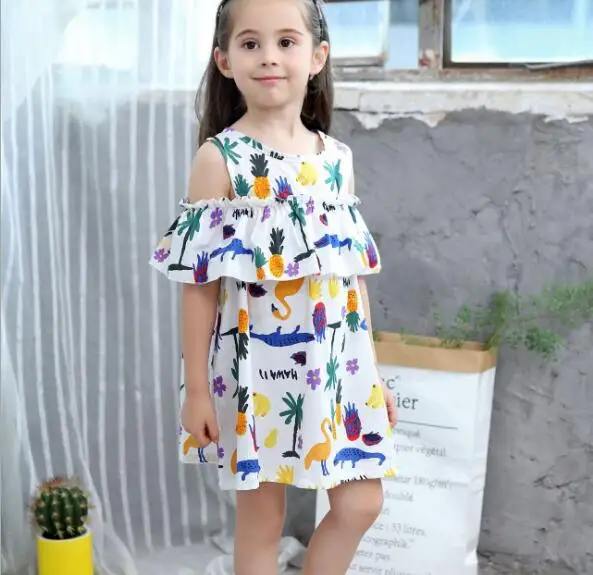 New Girls Dinosaur Dresses Kids Costume Dress For Princess Baby Halloween Year Clothes | Детская одежда и обувь