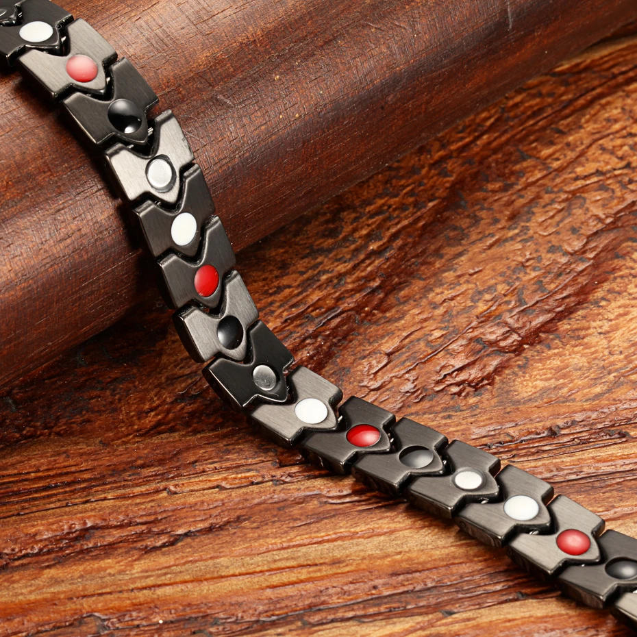 

WelMag Top Quality Health Magnetic Germanium Bracelets Bio Energy Stainless Steel Bangles Jewelry For Men Adjustable Size