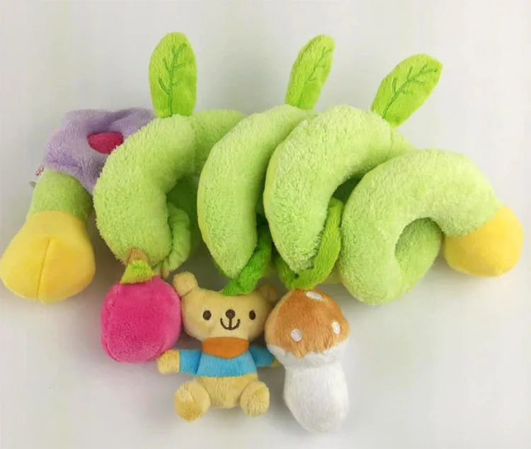 Популярная 45 см детская кроватка вращается зеленый плюшевый мишка кукла милый