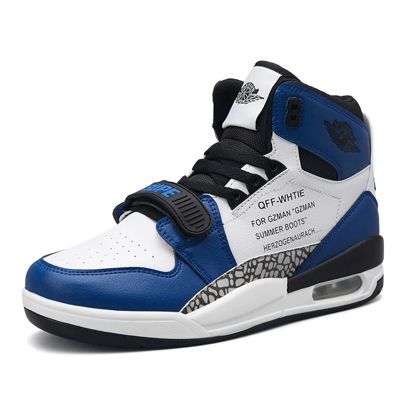 Оригинальные мужские кроссовки Air Athletic JD 4 Ретро Баскетбольная обувь силы 1 AJ 1 Кроссовки противоударные все профессиональные Звездные кроссовки - Цвет: Синий