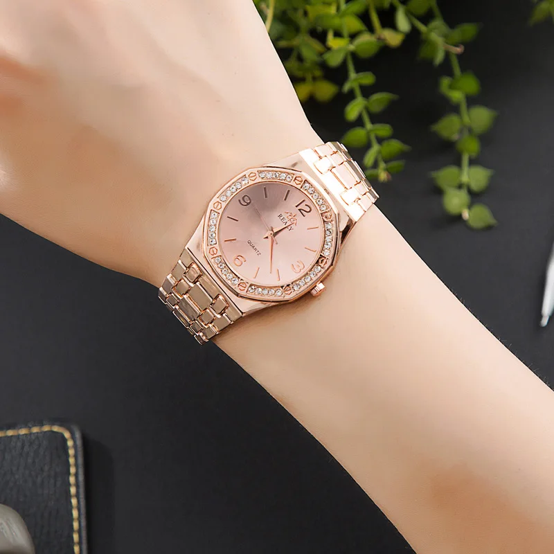 Женские наручные часы кварцевые из нержавеющей стали золотые Relogio Femino Fei 2019 |