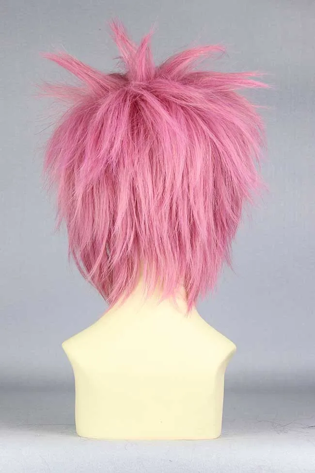 Женский/мужской короткий парик MCOSER розовый синтетический волос длиной 32 см + FW