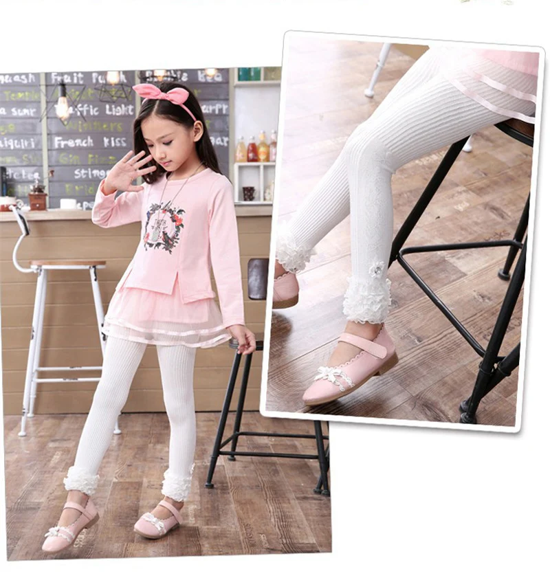 Детские леггинсы штаны для девочек с оборками цвет морской волны тройная оборка