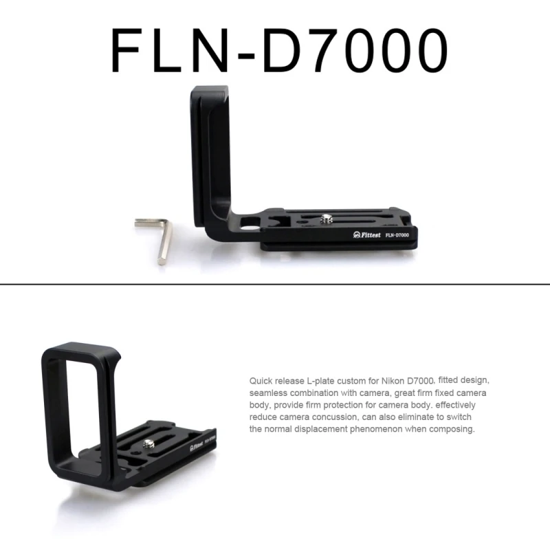 Самый подходящий FLN D7000 вертикальный быстросъемный l образный кронштейн для Nikon из