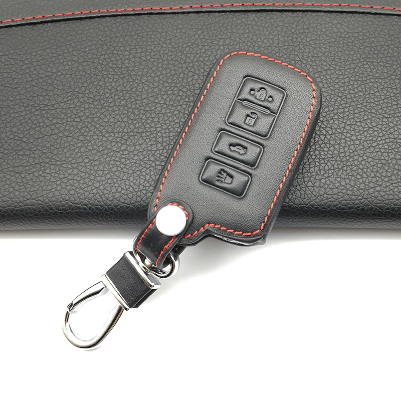 

2018 The latest leather car key button cover For Toyota Highlander RAV4 Camry Avalon Corolla 4 Buttons leather car accessories