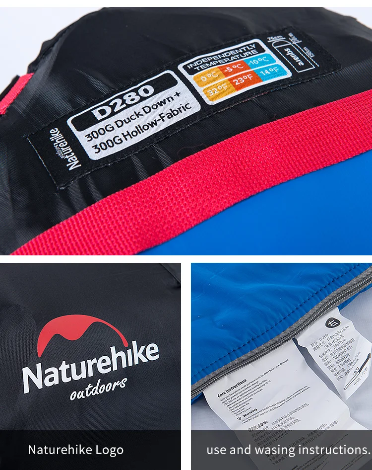 Naturehike фабрика конверт вниз спальный мешок зимний кемпинг спальные мешки вниз перо с толстым теплым пуховым одеялом взрослый спальный мешок