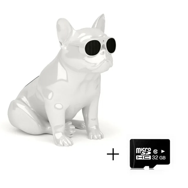 White with 32G card Беспроводной Bluetooth динамик S4╱S5 бульдог динамик сабвуфер многофункциональные компьютерные колонки Портативный HIFIBass плеер для подарков - Цвет: White with 32G card