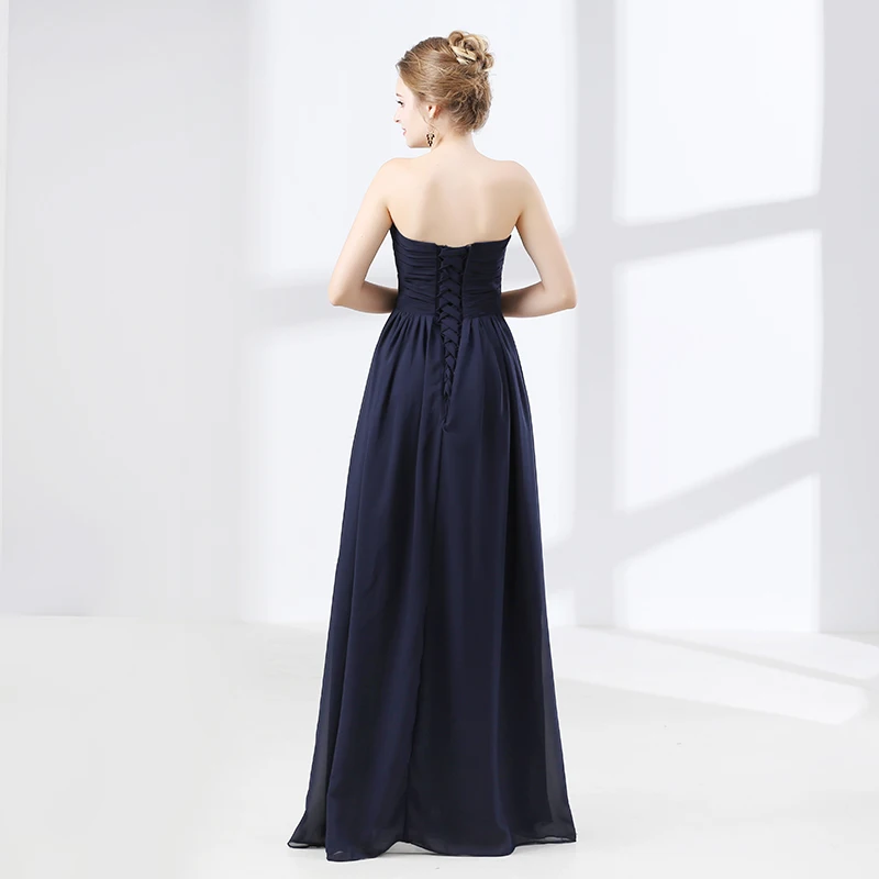 Платье для подружки невесты Forevergracedress темно-синее платье А-силуэта из шифона