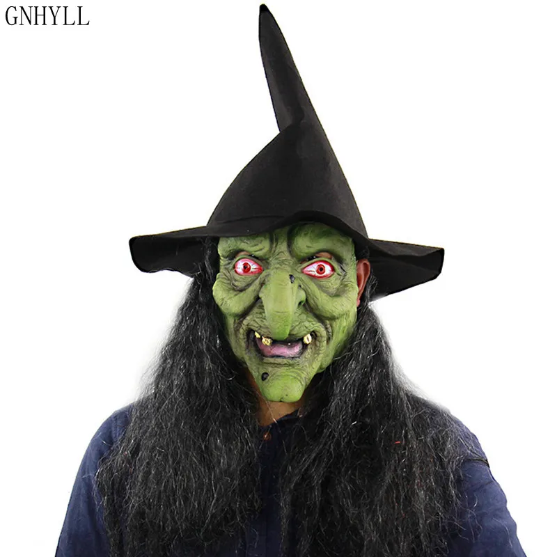 GNHYLL ведьма страшная маска с Косплэй волшебницы страшные латексные маски полное