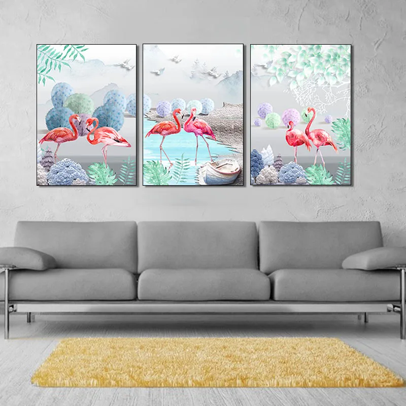 Art Wall Painting Canvas Picture Modern Poster Flamingo Print and Living Room Home Decor | Дом и сад