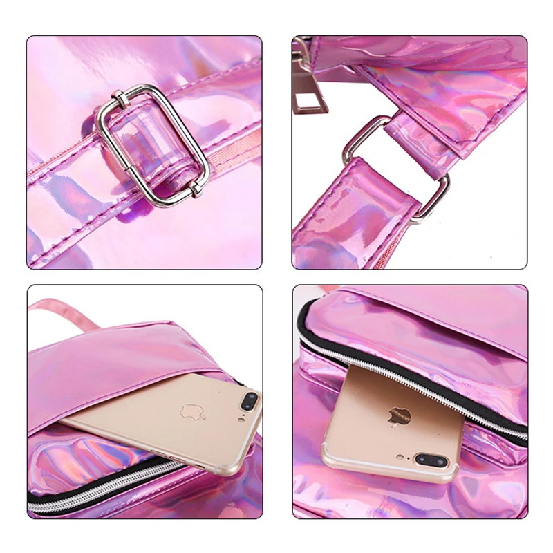 Women Vogue Colorful Backpack Transparent Reflective Hologram Holographic Bag Hot Solid Color Laser Backpack Popular Travel Need