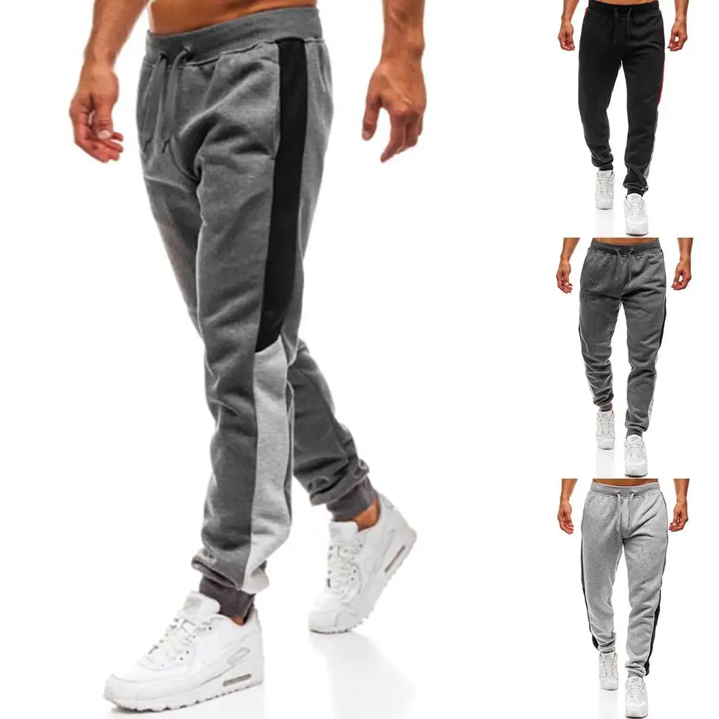 Мужские Спортивные Повседневные спортивные штаны для бега Лоскутные с карманами