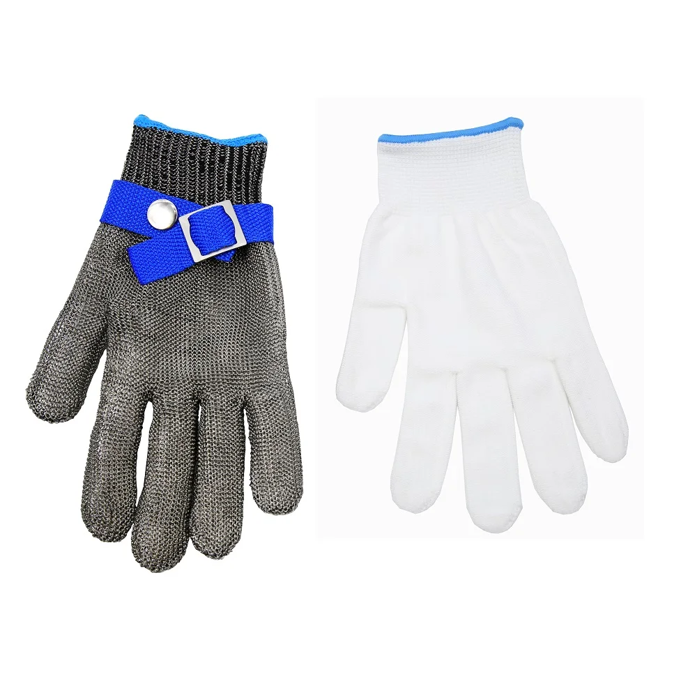 Защитные перчатки 5 шт./лот из нержавеющей стали устойчивые к порезу оборудование