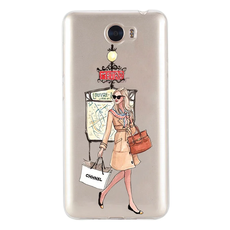 Fashion Girl For Huawei P10 Lite Honor 9 6A Y5 Y6 II Y7 Nova 2 Plus Mate 10 Pro P8 P9 2017 Soft silicone TPU Phone Case |