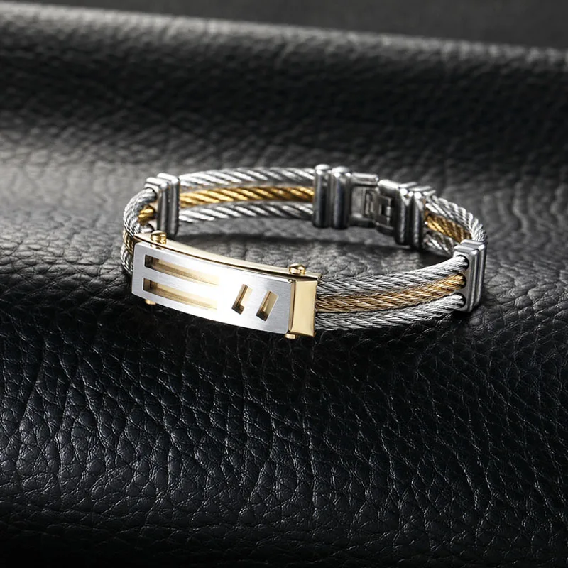 High Quality Titanium steel Bracelets Silver Gold Color Fashion Jewelry Gift For Women Men M8694 | Украшения и аксессуары