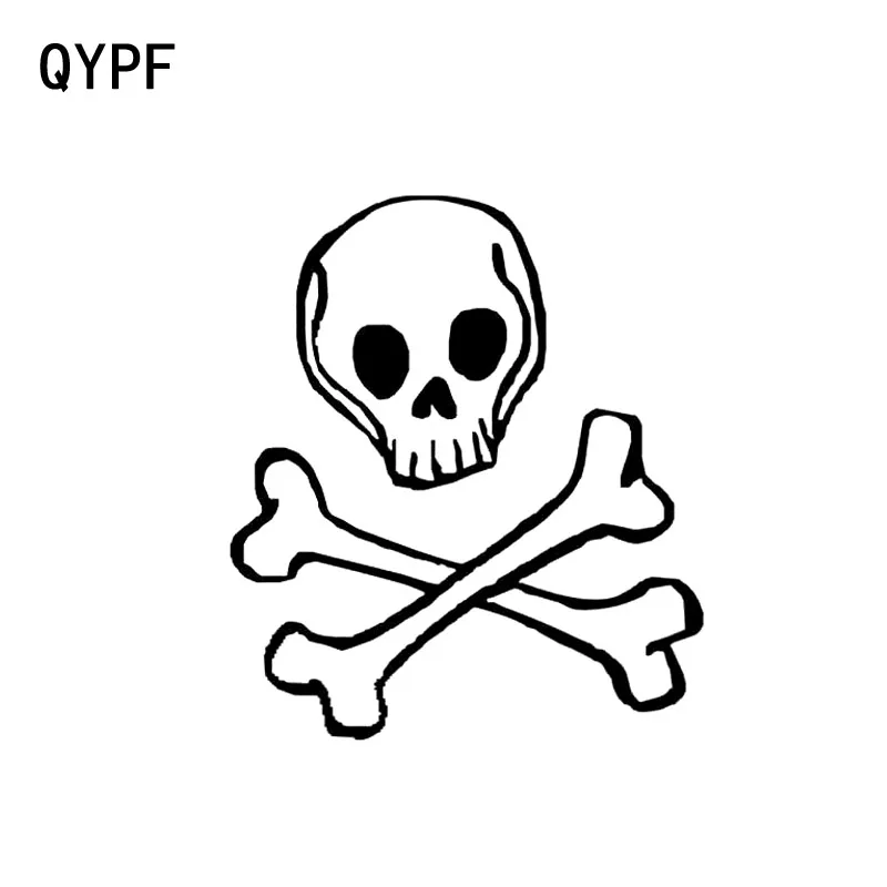 

QYPF 12,9 см * 14,8 см интересный уникальный виниловый Графический автомобильный стикер с черепом черное/Серебряное украшение