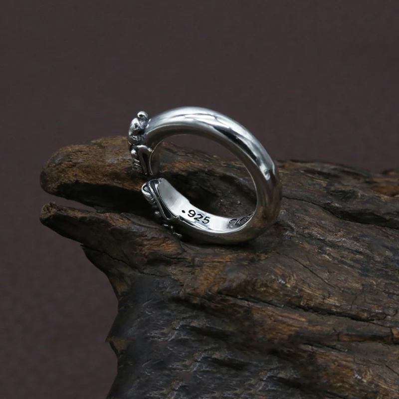 Мужское и женское кольцо с драконом регулируемое из 100% натурального серебра