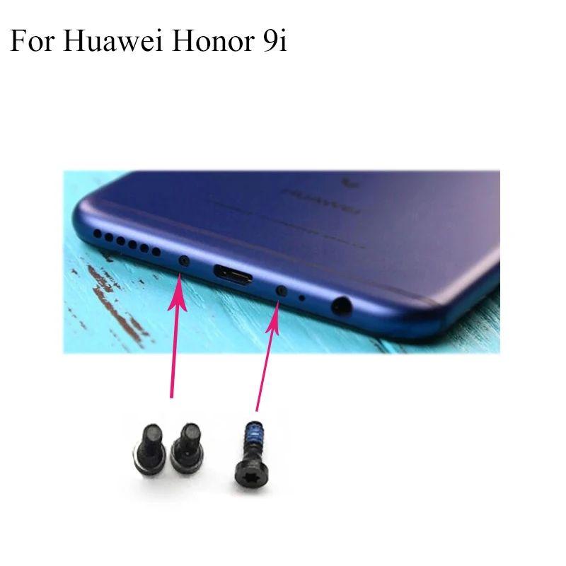 

2PCS Black for Huawei Honor 9i 9 i Buttom Dock Screws Housing Screw nail tack for Huawei Honor9i 9 i Mobile Phones