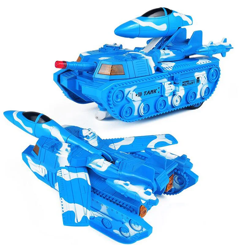 Electric Remote Control Toy Five-Channel One-Button Deformation Tank Aircraft With Light Children's Toys | Игрушки и хобби