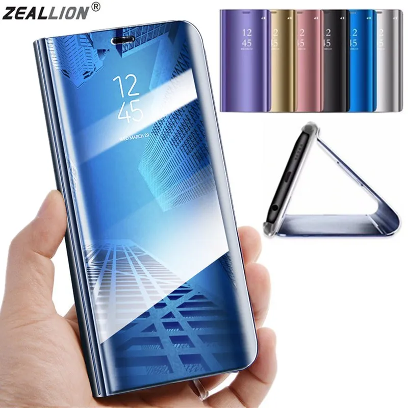ZEALLION для Xiaomi Mi6 6X8 8SE Redmi 6 Pro S2 роскошный Флип Прозрачный вид зеркало окно кожаный